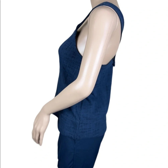 NWT MADEWELL Womens Size XXS Blue Apron Cross Back Tank Top Button Sleeveless - Picture 5 of 9
